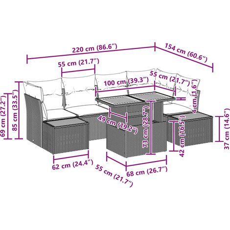 Maison Exclusive - Garten-Sofa-Set mit Speicher 10 pcs Schwarz Po