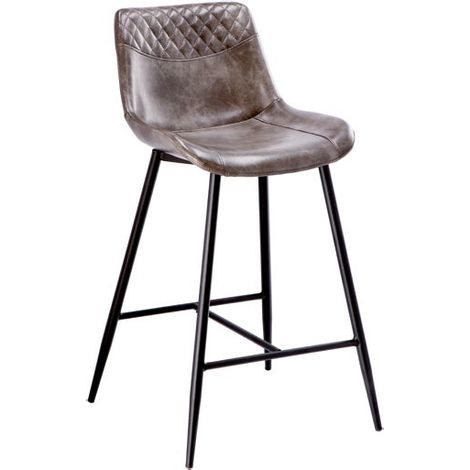 Sgabello da Bar Cucina Gaia in Ecopelle Grigio 50,5 x 54 x 93 cm (1/2)
