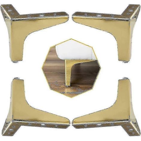 Pieds de meubles (ensemble de pièces), pieds de meubles en métal, pieds triangulaires de rechange pour armoires, adaptés aux armoires, canapés, chaises, tables basses (doré, 10 cm). (1/5)