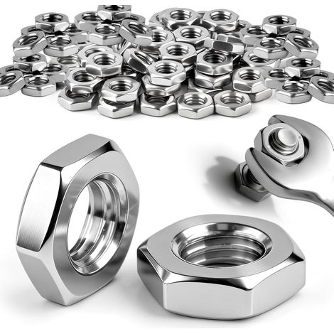 Lot de 15 écrous hexagonaux M12 - DIN 439 - En acier inoxydable (1/5)