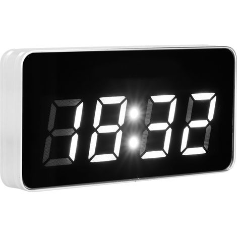 Horloge de Bureau avec Calendrier Perpétuel, Affichage LED Lumineux et Fonction Miroir - Prise EU (1/5)