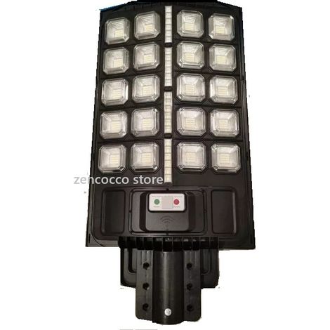 LAMPIONE STRADALE con PANNELLO SOLARE LUCE LED 1200W SENSORE CREPUSCOLARE IP65 (1/4)