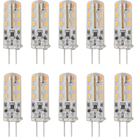 10 pièces G4 LED ampoule 1.5W DC12V blanc chaud 3000K 110LM Bi broches ampoules LED pour armoire éclairage cour