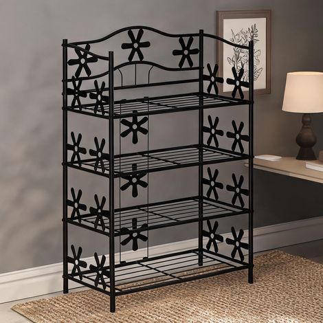 Meuble de rangement 4 étagères métal noir 59,5 x 30 x 92 cm (1/5)