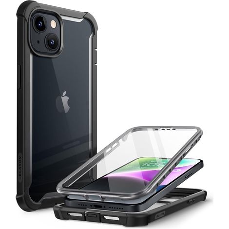 CUSTODIA PER APPLE IPHONE 14 PLUS TRASPARENTE CON PARAURTI E CORNICE NERA (1/5)