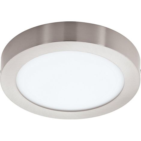 EGLO 33207 Spot LED en saillie Crosslink FUEVA-C nickel mat H : 4 cm Ø : 30 cm dimmable 2700-6500K avec fonction Connect