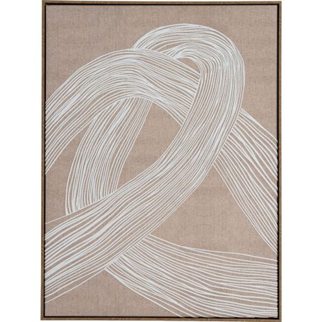 Lunora Line Art in Frame - Wood - L3 x W60 x H80 cm - Brown