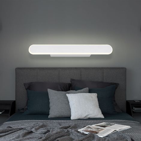 Wandleuchte Wandlampe Designleuchte Flur Aluminium weiß in Lederoptik, Metall Kunststoff, 1x LED 16 Watt 200Lumen neutralweiß, LxBxH 40x4,8x6 cm (1/5)