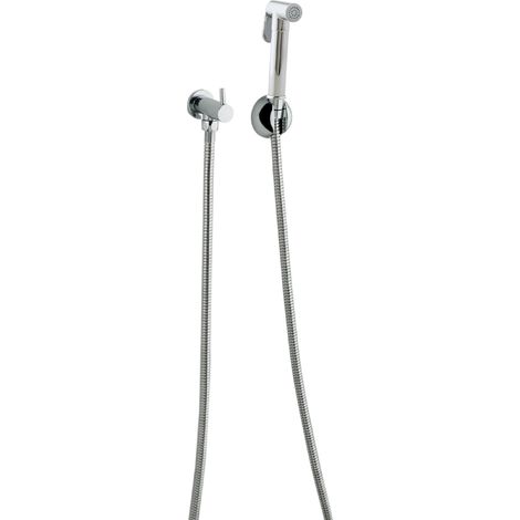 Grifo de Bidé con Llave de Paso Cromado 1 Agua con Accesorios (1/3)