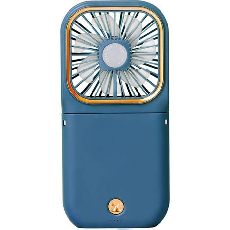 Ventilador de mano mejorado Ventilador personal pequeño Ventilador de cuello portátil recargable de 3 velocidades Mini USB Potente ventilador para exteriores Ventilador de escritorio pequeño y silenci (1/5)
