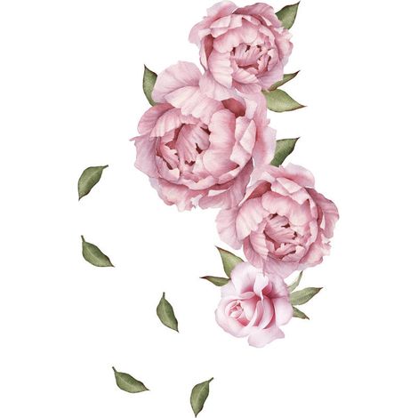 Stickers muraux pivoine rose (Dimensions : 50 cm x 80 cm) (1/5)