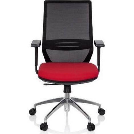[GEBRAUCHT] Hjh Office Profondo Bürostuhl Drehstuhl Schwarz Rot Stoff Netzgewebe Ergonomie B-Ware