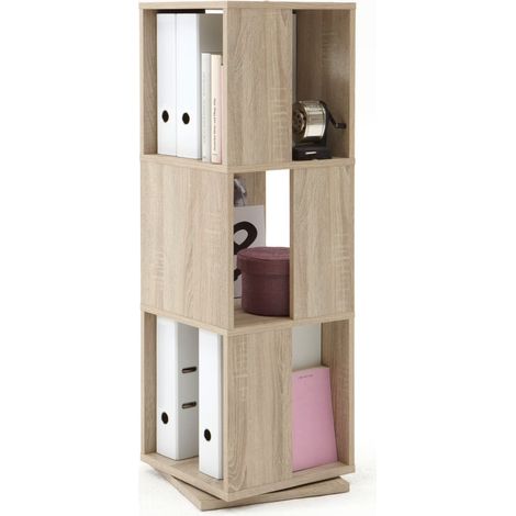 13Casa - Liberty B8 - 3 scaffaliLibreria girevole. Dim: 34x34x108 h cm. Col: Rovere. Mat: Nobilitato. (1/4)