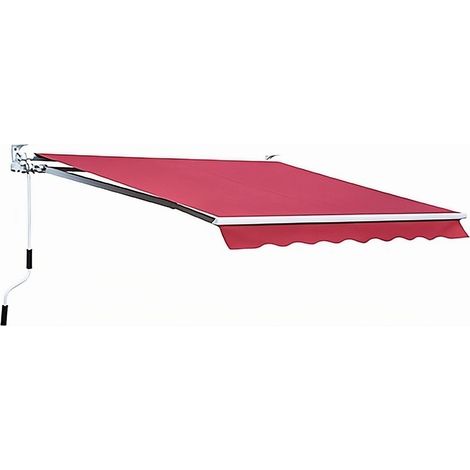 1PZ TENDA DA SOLE AVVOLGIBILE A BARRA QUADRA cm. 300x200 col. Giallo/Bianco (1/2)
