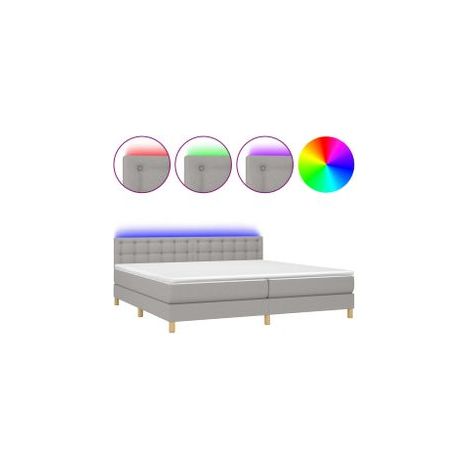 Sommier à lattes de lit matelas LED Gris clair 200x200 Tissu (1/5)