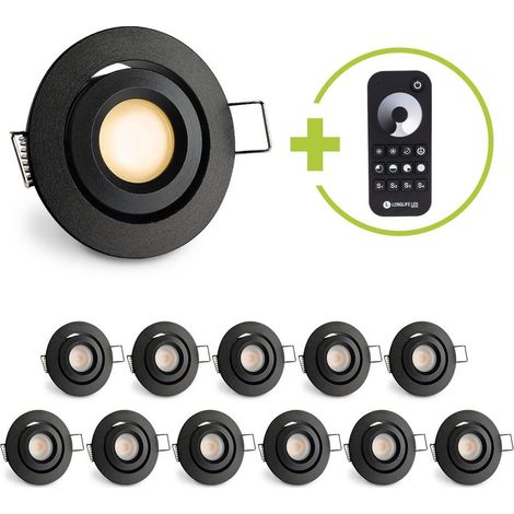 Einbaustrahler Mini schwenkbar Matera 3W 2700K IP44 - Farbe: schwarz matt - Anzahl: 12x
