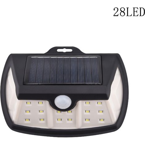 Lot de 2 lampes solaires d'extérieur à détecteur de mouvement, 28 LED, idéales pour jardin, cour, garage. (1/4)