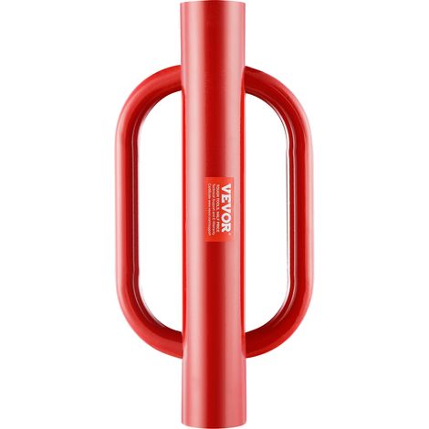 VEVOR Enfonce-pieux de Cloture, Diametre Interieur 101,6 mm, Pilon de Poteau en T Manuel avec Poignees en Acier au Carbone Robuste 10,1 kg, Canal U pour Ferme, Poteau de Signalisation, en Bois, Rouge