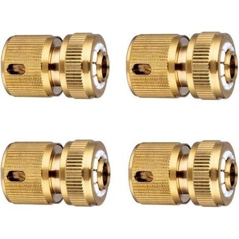 CSPARKV Laiton Raccord d\'arrosage Rapides pour Tuyau, Raccord d\'Arrosage 13 mm (1/2\'\') et 15 mm (5/8") Pack de 4 (1/4)