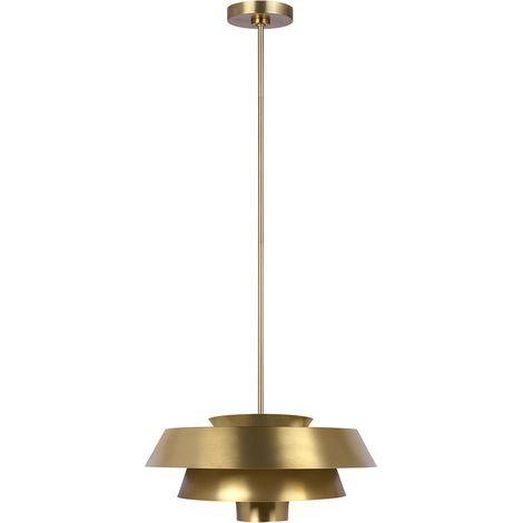 Sospensione Elstead Brisbin 1 Luce, Ottone Brunito, E27 (1/5)