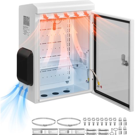 VEVOR Scatola di Derivazione Elettrica da Esterno, Scatola Elettrica da Parete in Acciaio Laminato a Freddo Design Ventilato Passacavi, Impermeabile IP65 Montaggio da Muro 500 x 400 x 200 mm (1/5)