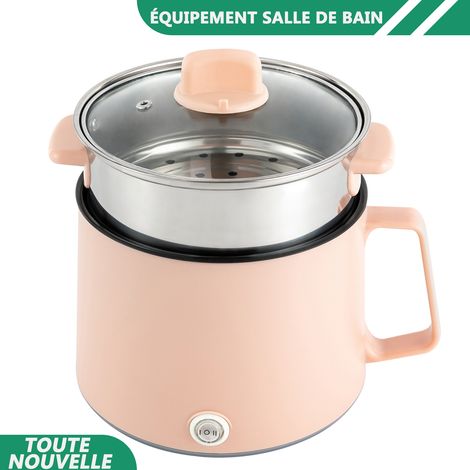 WAOBDLA 2 couches électrique Hot Pot en acier inoxydable Steamer rond pot de cuisson avec couvercle en verre (1/5)