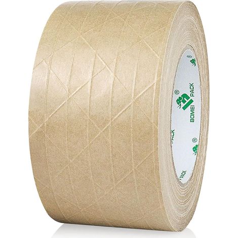 Kraft Paper Reinforced Adhesive Tape 3inch50m Self Adhesive Gummed Packing Tape for Heavy Duty Packaging, Shipping, Moving and Storage (1/5)