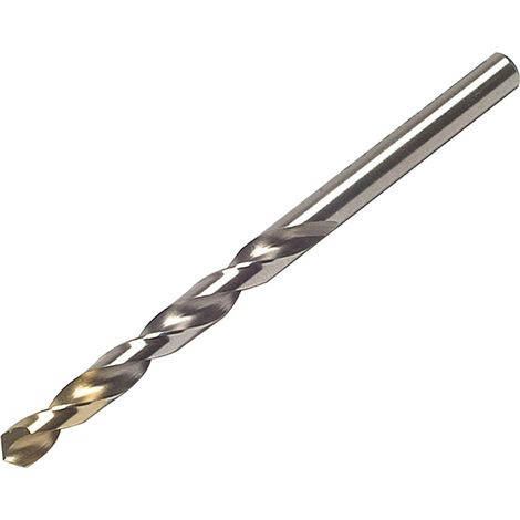 High-Speed Steel (HSS) Helical Broca Drill Bit Type N A002 D.10.72mm with Cylindrical Shank, TiN Coating, Straight Design, Pack of 5 DORMER