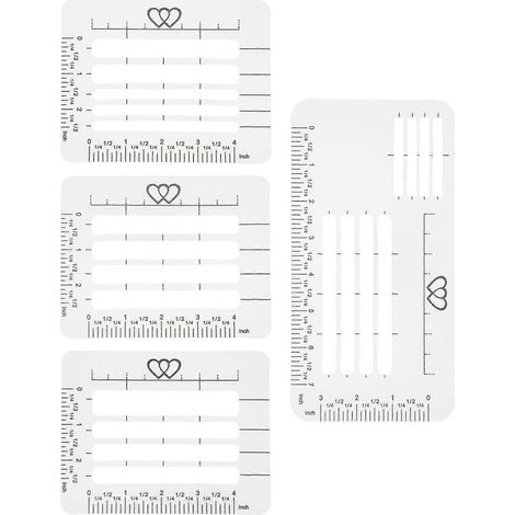 4 gabarits en plastique pour la fabrication d'enveloppes, cartes d'invitation, gabarits de marqueurs et règles (1/5)