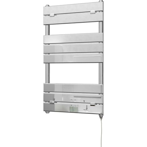 Egadi Chrome Electric Towel Rail 840mm x 500mm – Standard 200W Heated Bathroom Radiator (1/3)