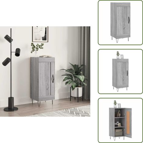 Sideboard Grau Sonoma 34,5x34x90 cm Holzwerkstoff - Schreibtisch - Wohnzimmermöbel - Sideboard Grau - Regal - Wohnraumgestaltung (1/5)