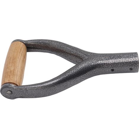 Manche de pelle en forme de Y, diamètre intérieur de 31 cm (12,22 po), manche de rechange en bois pour outils de jardinage (creusage, ratissage), couleur argent. (1/5)
