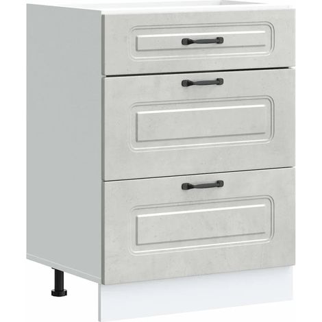 Mueble de cocina moderno con espacio de almacenamiento 60 x 46 x 81,5 cm acabado liso en madera de ingeniería gris hormigón 020050500 (1/5)