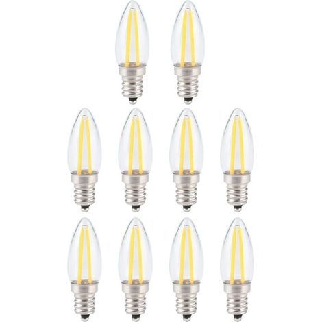 10pcs E12 1.5W AC230V Mini ampoules LED à filament long pour l'éclairage de paysage de voiture à la maison (1/4)