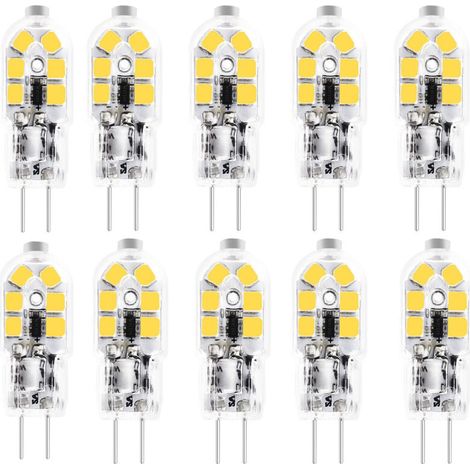 10 pcs ampoules LED G4 – 3W – AC/DC12V – 150 lm – Deux broches – Blanc chaud 3000K – Style maïs pour éclairage intérieur et spots (1/5)