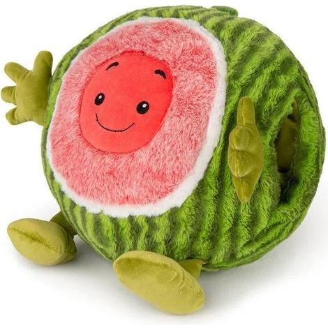 Almohada con forma de sandía y calentador de manos de peluche