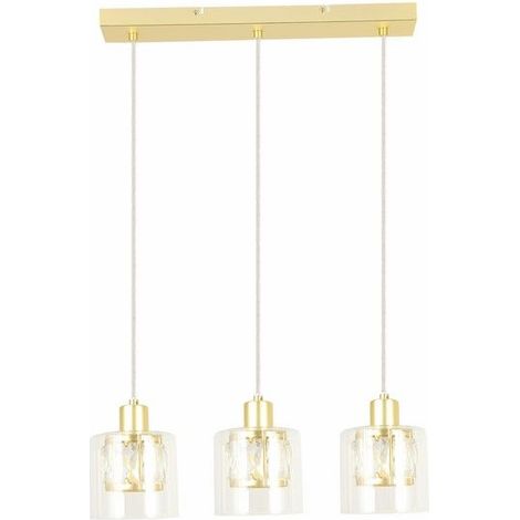 Suspension barre dorée 3 globes verre Reality Elmo (1/2)