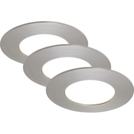 LED Einbauleuchten 3er-Set matt-nickel, 3xLED/5W