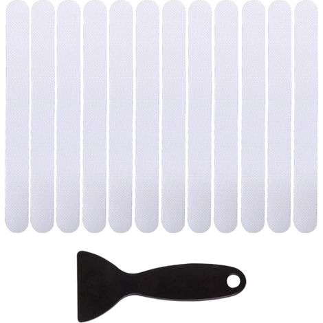 Adhésifs Antidérapants Pour Baignoire - 12 Pièces 2 x 20 cm - Fixation Sans Résidu Sur Surfaces Lisses - Pour Baignoire Douche Sol Salle De Bain Escaliers (1/5)