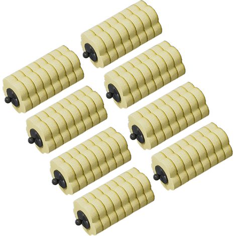 8 pièces têtes de rechange brosse WC jetables recharges balai toilettes avec socle salle bain maison parfum citron éponge (1/4)