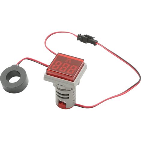 Indicatore digitale amperometro a LED rosso 0-100A, 220V/380V Ø 22mm Breckner Germany (1/4)