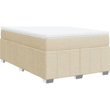 Maison Exclusive - Giroletto a Molle con Materasso Crema 120x190 cm in Tessuto (1/5)