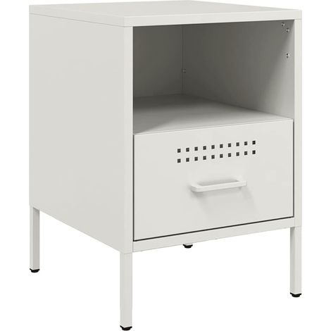 Maison Exclusive - Nachttisch Weiß 36x39x50,5 cm Stahl