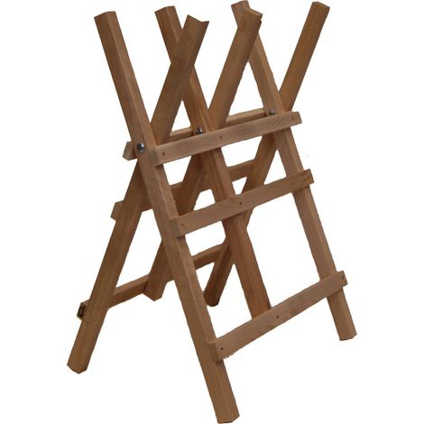 Chevalet de tronçonnage en bois (hêtre et/ou frêne) 3 tréteaux grand modèle renforcée L: 94 cm - l: 63 cm - h: 81cm.