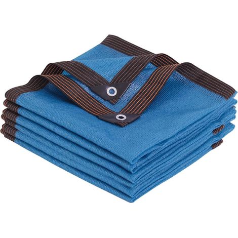 Filet d'ombrage anti-UV 90%, tissu de protection solaire avec bord renforcé, voile d'ombrage bleu pour serre, garage, jardin et terrasse (1/5)