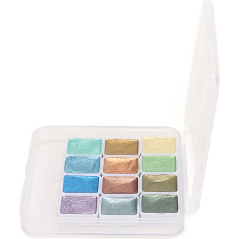 Peintures aquarelles solides pour peindre, mélanger, nacrées, couleurs unies, peintures solides artisanales (1/5)
