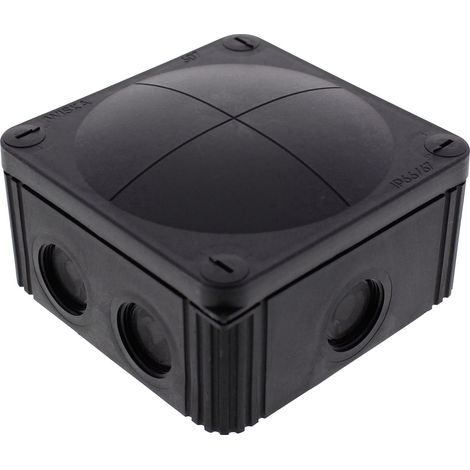 Wiska 10060538 Abzweigkasten (L x B x H) 110 x 110 x 66 mm Schwarz (RAL 9005) IP66/IP67 1 St. (1/2)