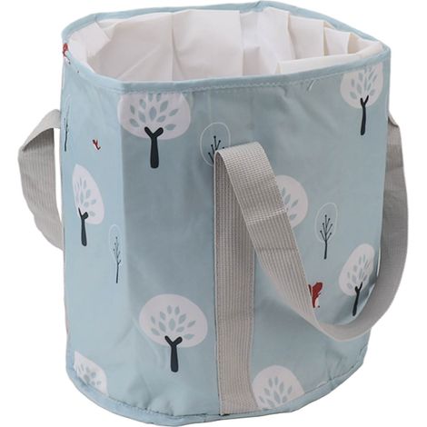 Baignoire Pliable pour Pieds PVC Isolée Portable Seau de Trempage avec Poignée Camping Voyage Bleu Arbre (1/5)