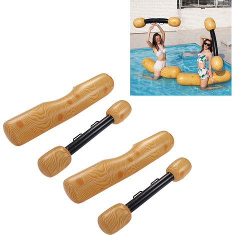 Bancos de natación hinchables de PVC con diseño de madera, 140x35 cm, para 2 personas - Banco de remo hinchable para deportes acuáticos y fiestas en el jardín. (1/5)