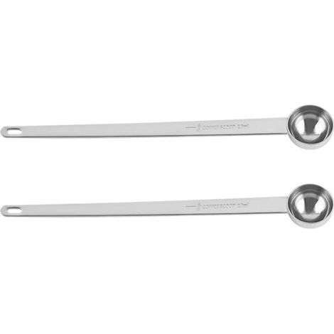 2 cuillères doseuses Divers accessoire de portail, acier inoxydable, capacité 5/10/15 mL, manche long, pour café, cacao, épices (1/5)